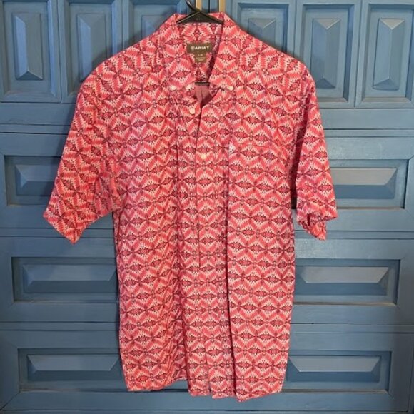 J29 ARIAT Short Sleeve Button Up Top - Picture 1 of 5